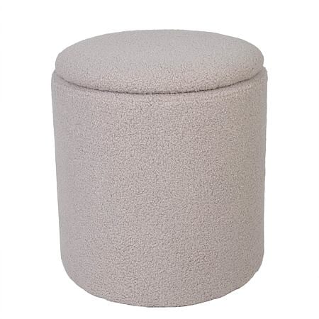 Taburet Nadia, stofa crem T05, cu spatiu depozitare, rotund, 37 x 37 x 42 cm