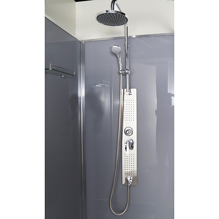 Cabina dus semirotunda cu hidromasaj Sanotechnik Samba PC90, cadru crom, 90 x 90 x 225 cm Cabina dus semirotunda cu hidromasaj Sanotechnik Samba PC90, cadru crom, 90 x 90 x 225 cm