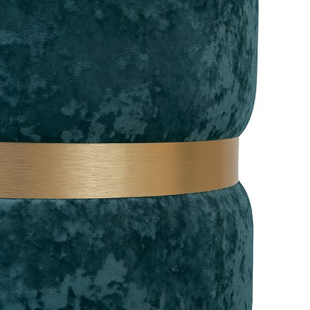 Taburet Ring, inel auriu, catifea turcoaz E22, rotund, 38 x 38 x 40 cm