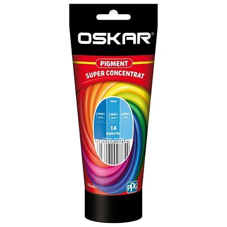 Pigment super concentrat Oskar, interior, pentru vopsea lavabila, albastru, 180 ml