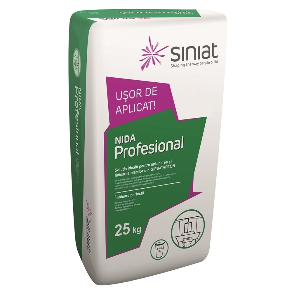 Ipsos de imbinare Siniat Nida Professional, 25 kg