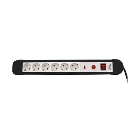 Prelungitor Well cu 6 prize, cu protectie, 5 m, 3500W, IP20, alb