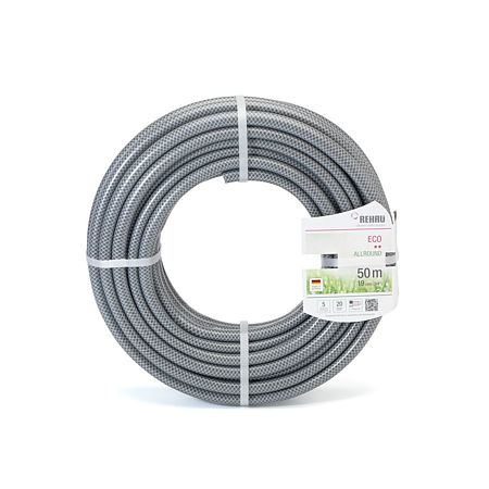 Furtun de gradina Rehau Eco Line, armat, utilizare moderata, gri, 3/4 inch, 50 m