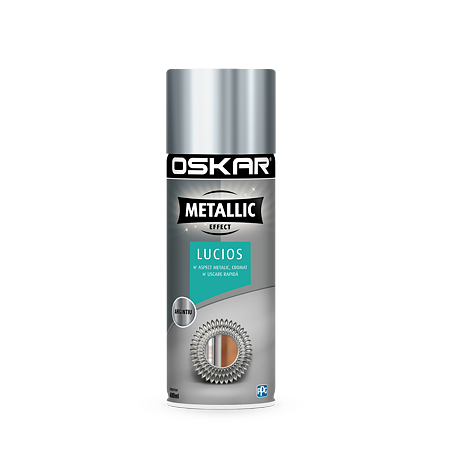 Vopsea spray Oskar Metallic Effect, argintiu, lucios, interior/exterior, 400 ml