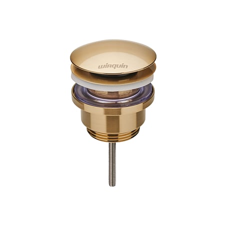 Ventil cu corp de scurgere Wirquin, universal, cu surub central, Quick-clac, alama, auriu periat Ø1''1/4 inchi x Ø 63mm