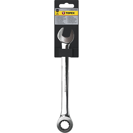 Cheie combinata fixa-inelara cu clichet, Topex, 8 mm, 135 mm