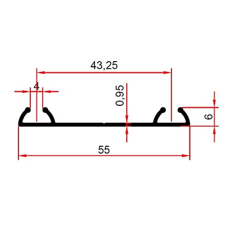 Profil dublu de rulare inferior pentru sistem de glisare PKL 80, alb, 4 m, aluminiu