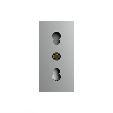 Modul priza simpla standard italian Livolo VL-FCTL16A, policarbonat, argintiu