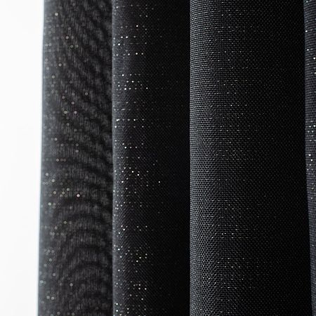Draperie Precieux 57187, 100% poliester, negru, 140 x 260 cm