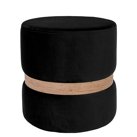 Taburet Ring, inel auriu, stofa negru H01, rotund, 38 x 38 x 40 cm