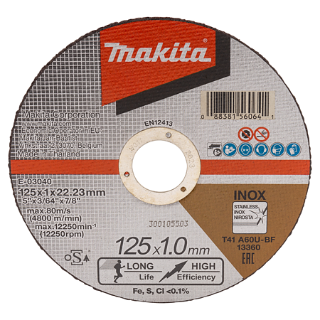 Disc debitare inox, Makita B-12239, 125 x 22 x 1 mm