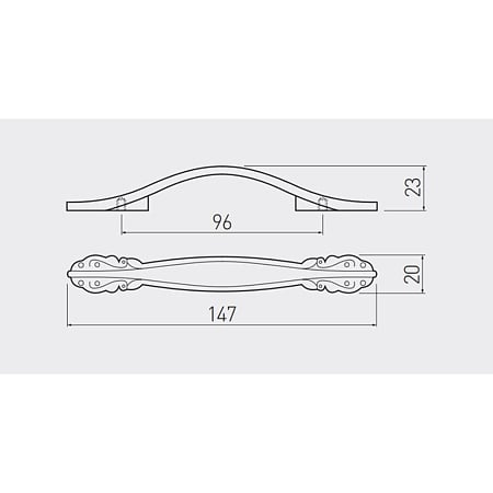 Maner Royal 2, din zamac, alb, 96 mm