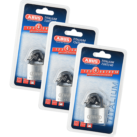 Lacat din aluminiu, Abus Titalium 726TI, l 40mm, 2 chei