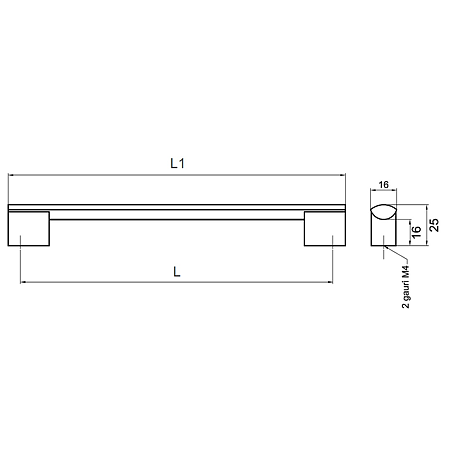 Maner FA 23065 96 mm, aluminiu mat Maner FA 23065 96 mm, aluminiu mat