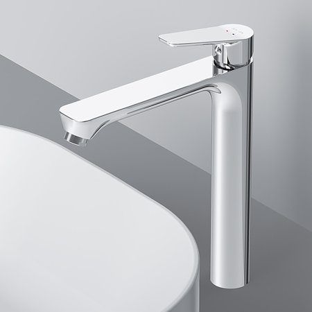 Baterie inalta pentru lavoar AM.PM Hit FTA92000, monocomanda, montaj blat, alama, finisaj cromat, cartus ceramic 35 mm