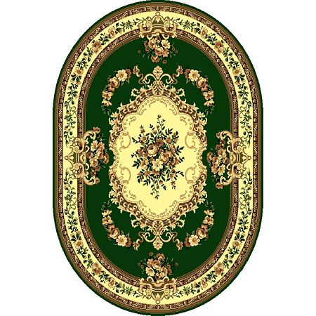Covor clasic Gold 047/32 O, polipropilena BCF, verde-bej, 60 x 110 cm