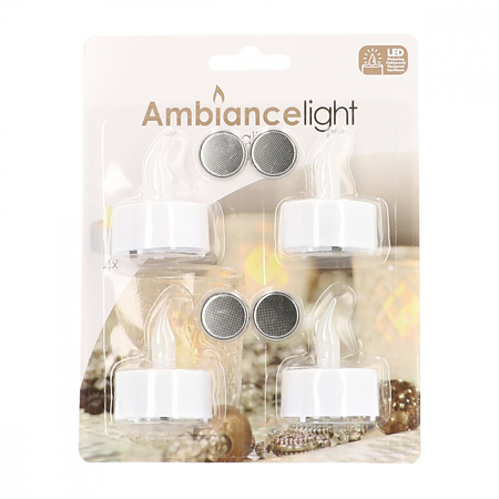 Set 4 lampi tip lumanare, 1 x LED, 18 mm