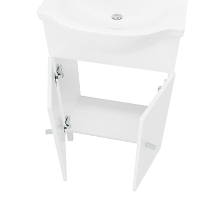 Baza cu lavoar Savini Due, MDF-PAL, alb, 56.5 x 42,5 x 88.5 cm