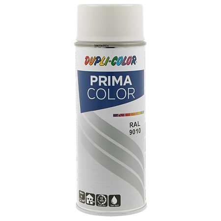 Vopsea spray Dupli-Color Prima, RAL 9010 alb lucios, 400 ml
