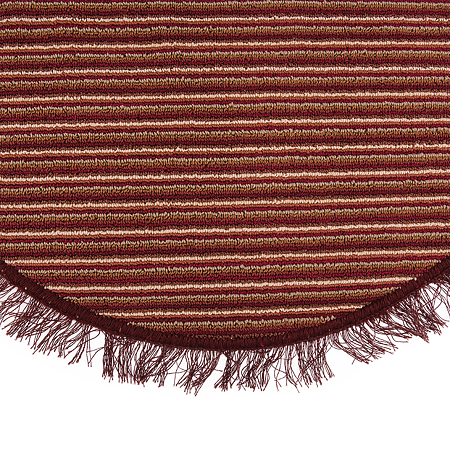Covor bucatarie Niagara, 100% polipropilena, model oval cu dungi rosu-bej, 85 x 135 cm