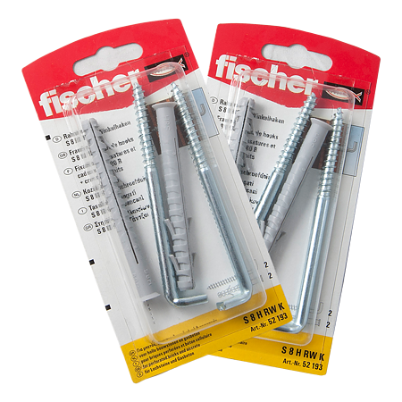 Diblu din nailon cu surub L, Fischer RWK, 8 x 80 mm, 5,8 x 100 mm, 2 buc