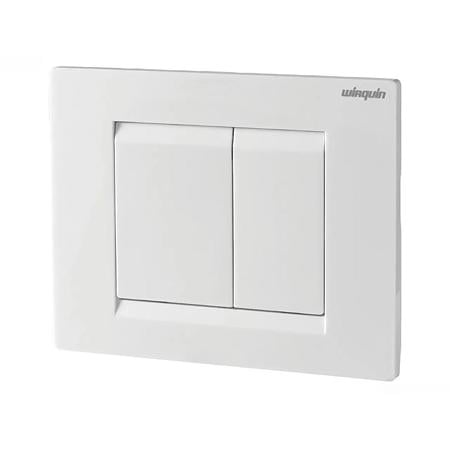 Placa comanda rezervor Wirquin Essentiel, dubla comanda, alb, 3/6 l