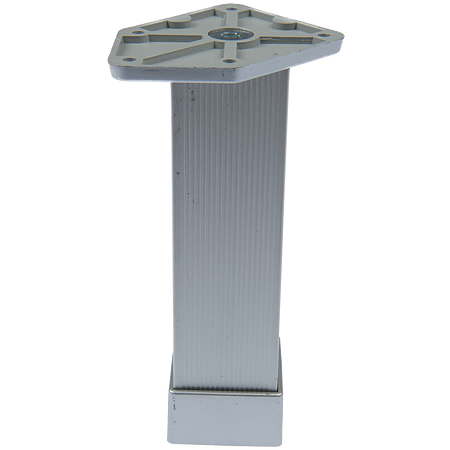 Picior patrat cu flansa pentagon, finisaj aluminiu, 40 mm