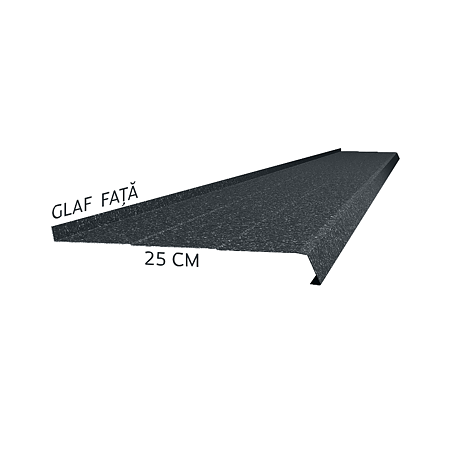 Glaf metalic exterior Caretta Briliant Z250, otel, gri, RAL 7016, 3000 x 250 mm
