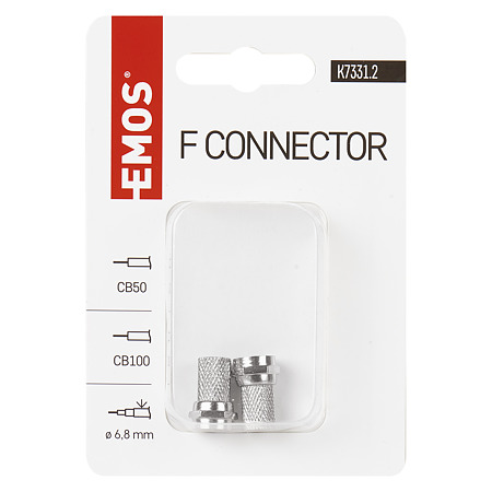 Set 2 conectori TV Emos, tip F, 6.8 mm, CB50, CB100