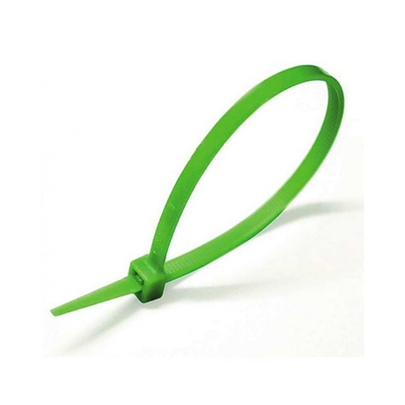 Coliere din plastic, poliamida 6.6, verde, 100 x 2.5 mm, 100 bucati