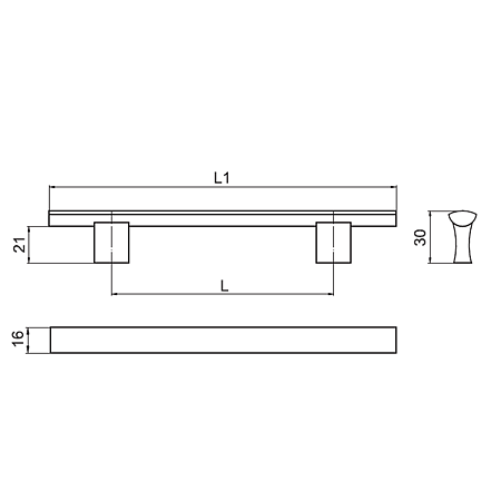 Maner din aluminiu, alama antichizata, 128 mm