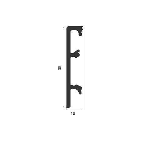 Plinta pardoseala Onix 80, polimer dur, rezistenta la apa, alb, 2200 x 80 x 16 mm