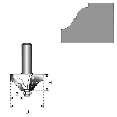 Freza lemn Dedra, otel, 2 lame tungsten, prindere standard, 12 x 41.3 mm