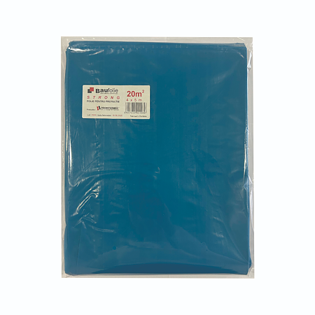 Folie protectie Baufolie Standard, polietilena reciclata, albastru, grosime 0.035 mm, 4 x 5 m