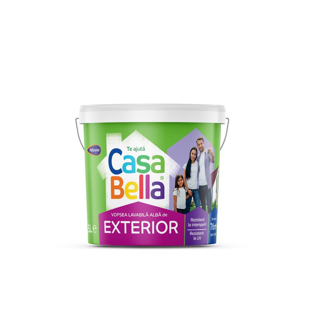 Vopsea lavabila exterior Casabella, alb, 8.5 l