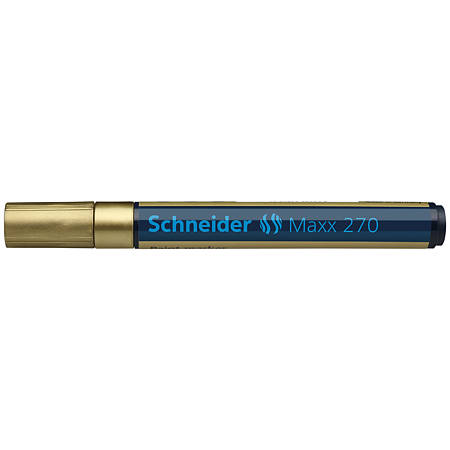 Marker permanent Schneider, varf rotund, 3 mm, cu vopsea aurie