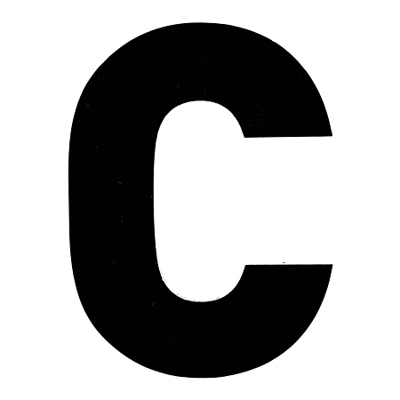 Litera C cu distantier, 13.5 x 8.5 cm
