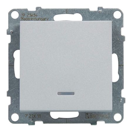 Intrerupator simplu Legrand, New Suno, L721311, IP44, montaj incastrat, aluminiu, 72.9 x 72.9 x 40 mm
