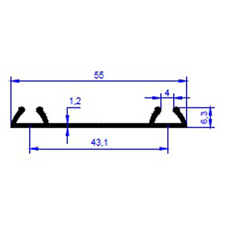 Profil rulare inferior PKL, aluminiu, 4 m