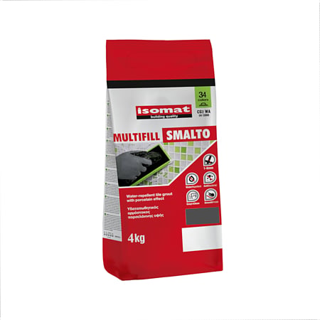 Chit de rosturi hidrofug Multifill Smalto 1-8 Isomat, interior/exterior, negru, 4 kg