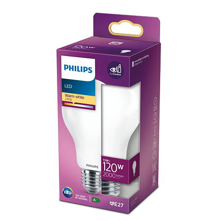 Bec LED clasic Philips, E27, 13 - 120W, lumina alba calda 2700 K