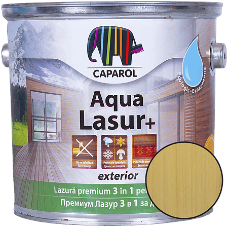 Lazura pentru lemn de exterior Caparol Aqua Lasur +, natur, 2.5 l