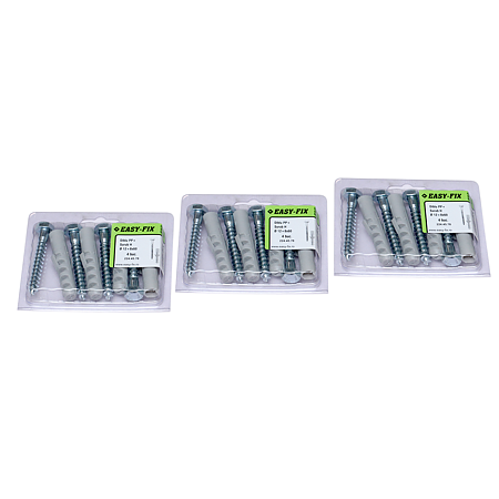 Diblu PP, D: 12 mm, cu surub 8 x 60 mm, 4 BUC