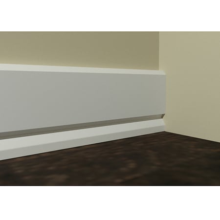 Plinta parchet cu suport led Jad 100, polimer dur, alb, 2200 x 100 x 16 mm