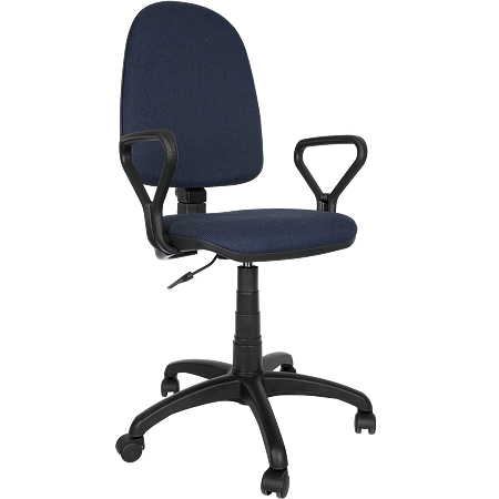 Scaun birou ergonomic Confort LX, cu brate, reglabil, stofa A23, albastru-negru