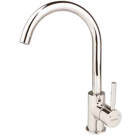 Set chiuveta granit + baterie Ferro Mezzo II DRGM48/78GA-BLG4-SET1, cuva reversibila, gri, 48 x 78 cm