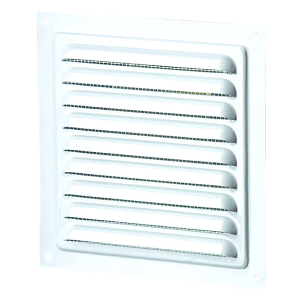 Grila ventilatie cu plasa pentru insecte Vents, aluminiu, alb, 150 x 150 mm 150