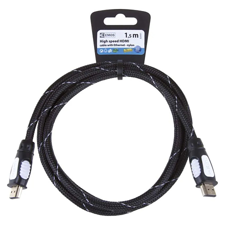 Cablu HDMI/Ethernet de mare viteza Emos, tata - tata tip A, 1.5 m