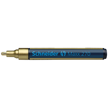 Marker permanent Schneider, varf rotund, 3 mm, cu vopsea aurie