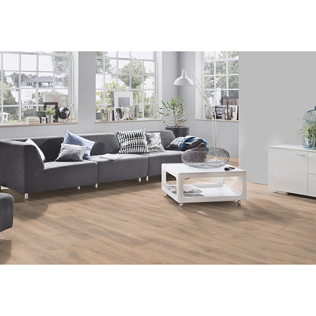 Parchet laminat 8 mm Kronospan Super Natural 8575 Blonde Oak, nuanta medie, clasa de trafic 32, twin click + si 1click2go pure +, 1288 x 195 mm